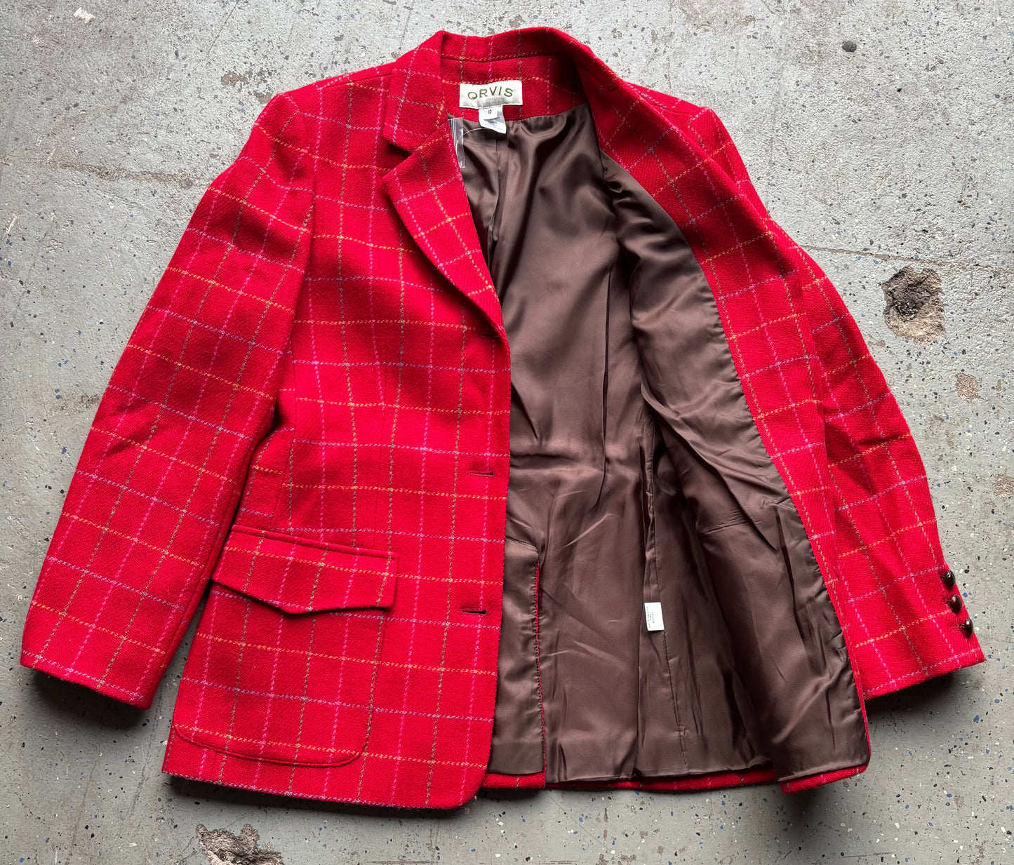 Vintage Orvis 100% Wool Plaid Blazer Size 10