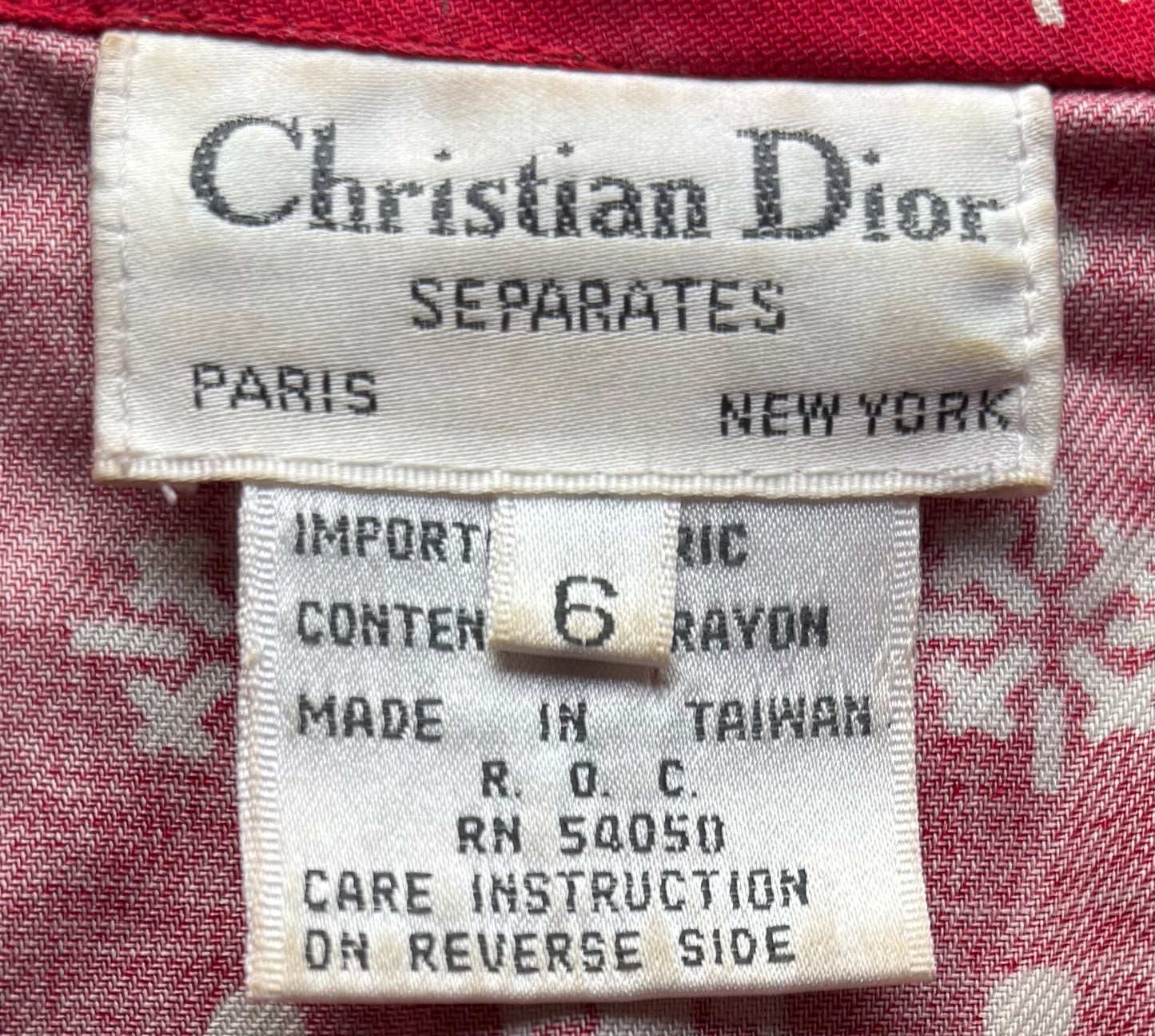Vintage Christian Dior Separates Button-down Size 6