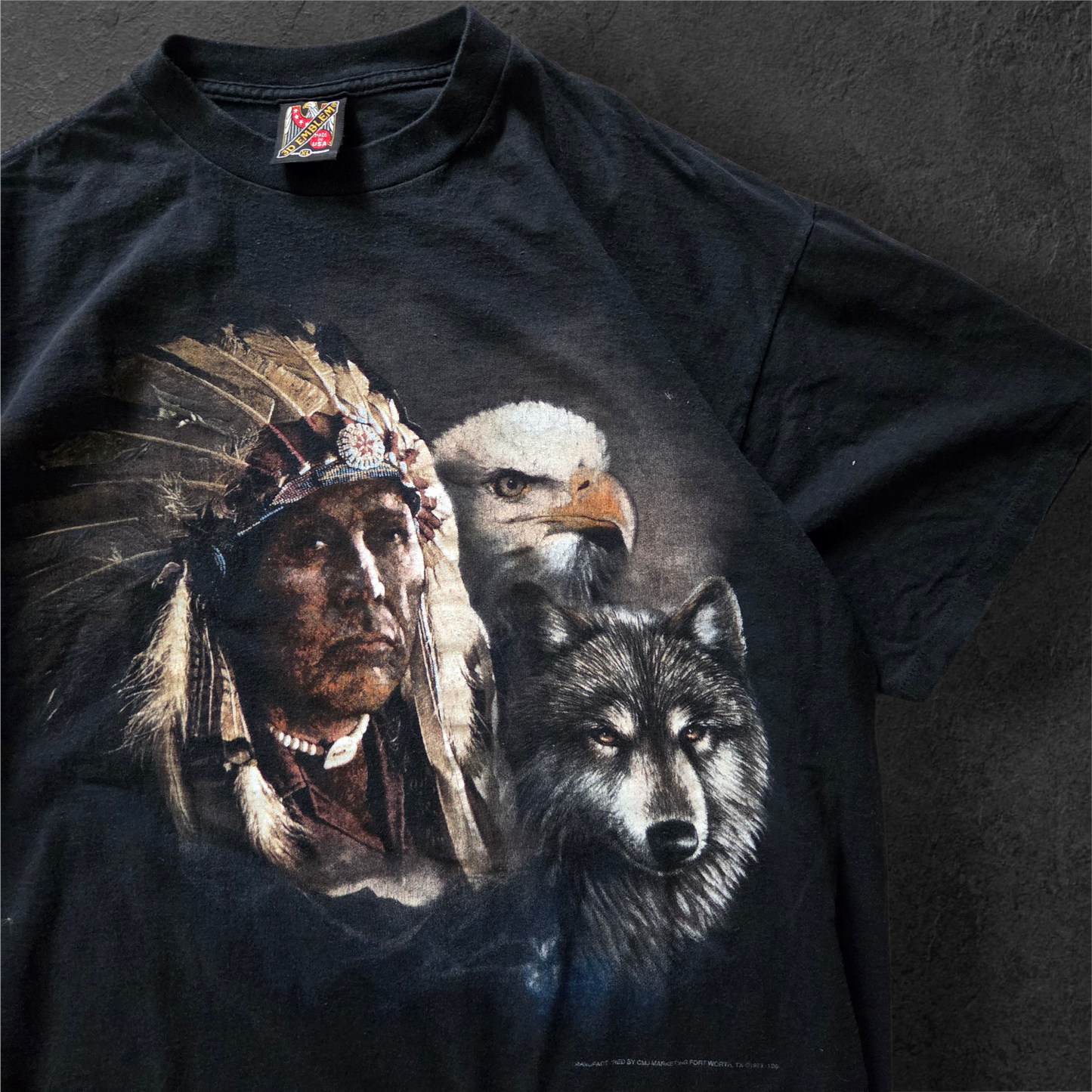 1993 3D Emblem Chief, Eagle and wolf tee