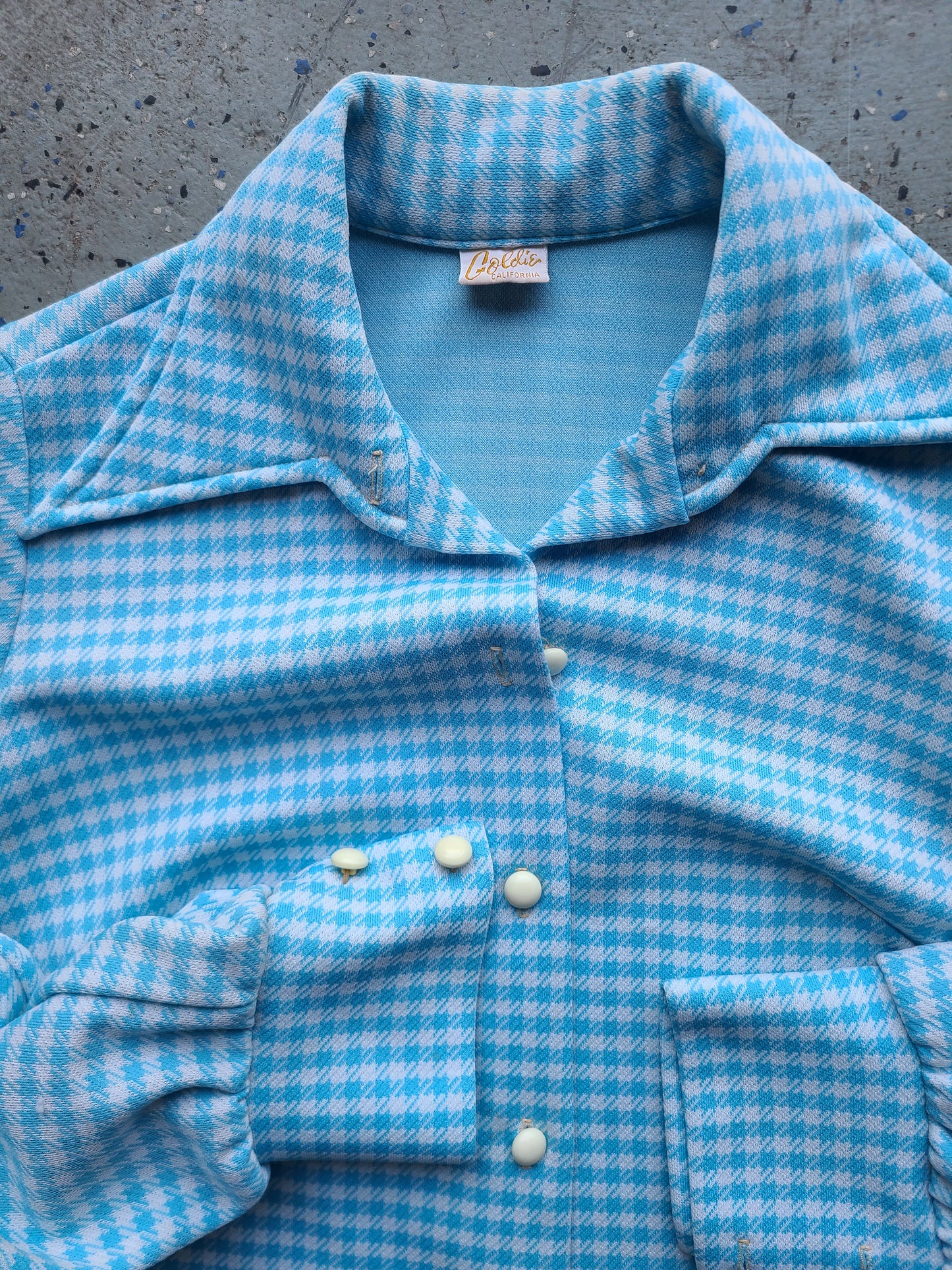 1970s Goldie California Herringbone Button Up Size Medium