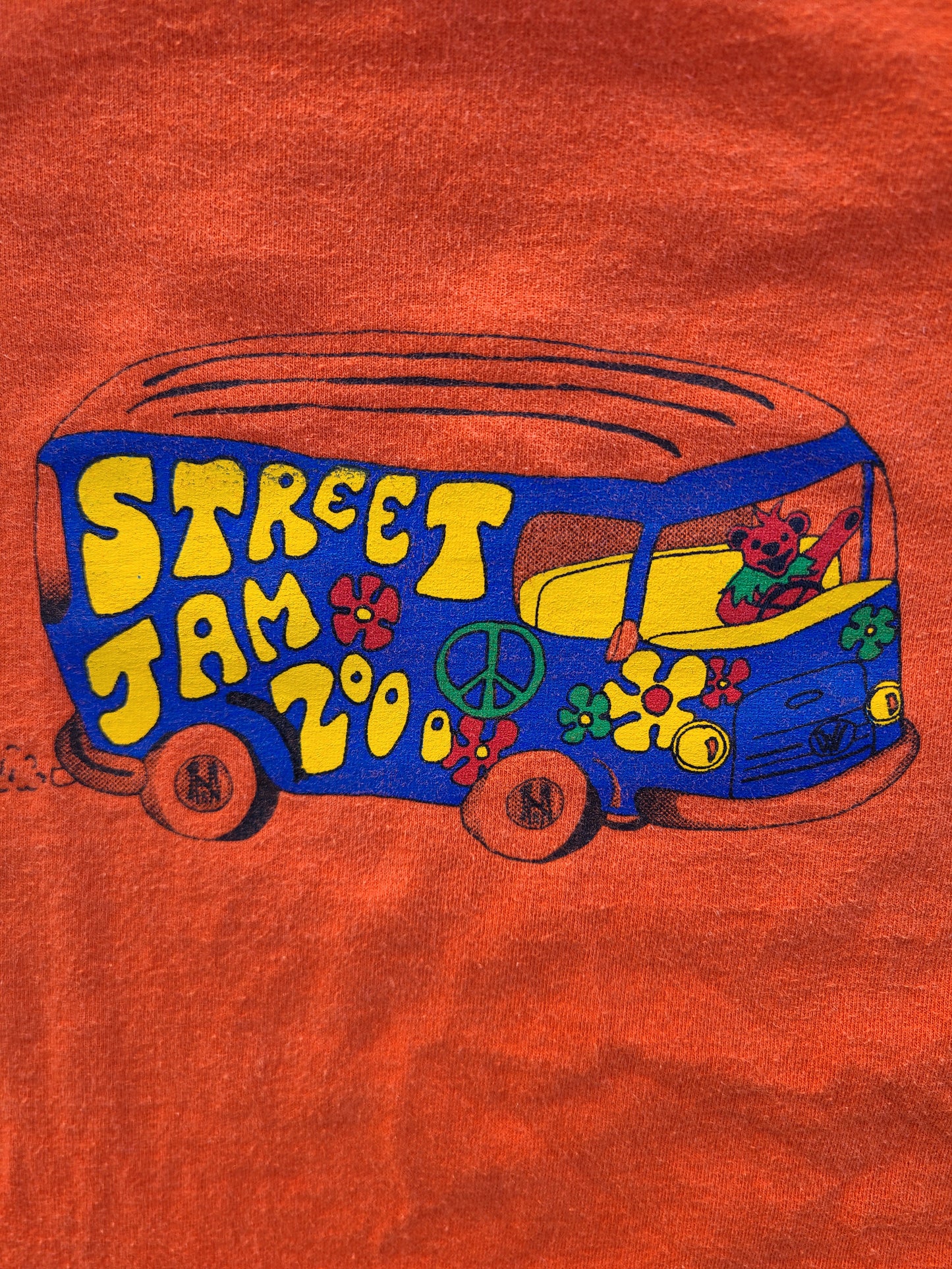 Y2k Grateful Dead Jerry Garcia "what a long strange trip it's been Street Jam parking lot tshirt Size 2XL