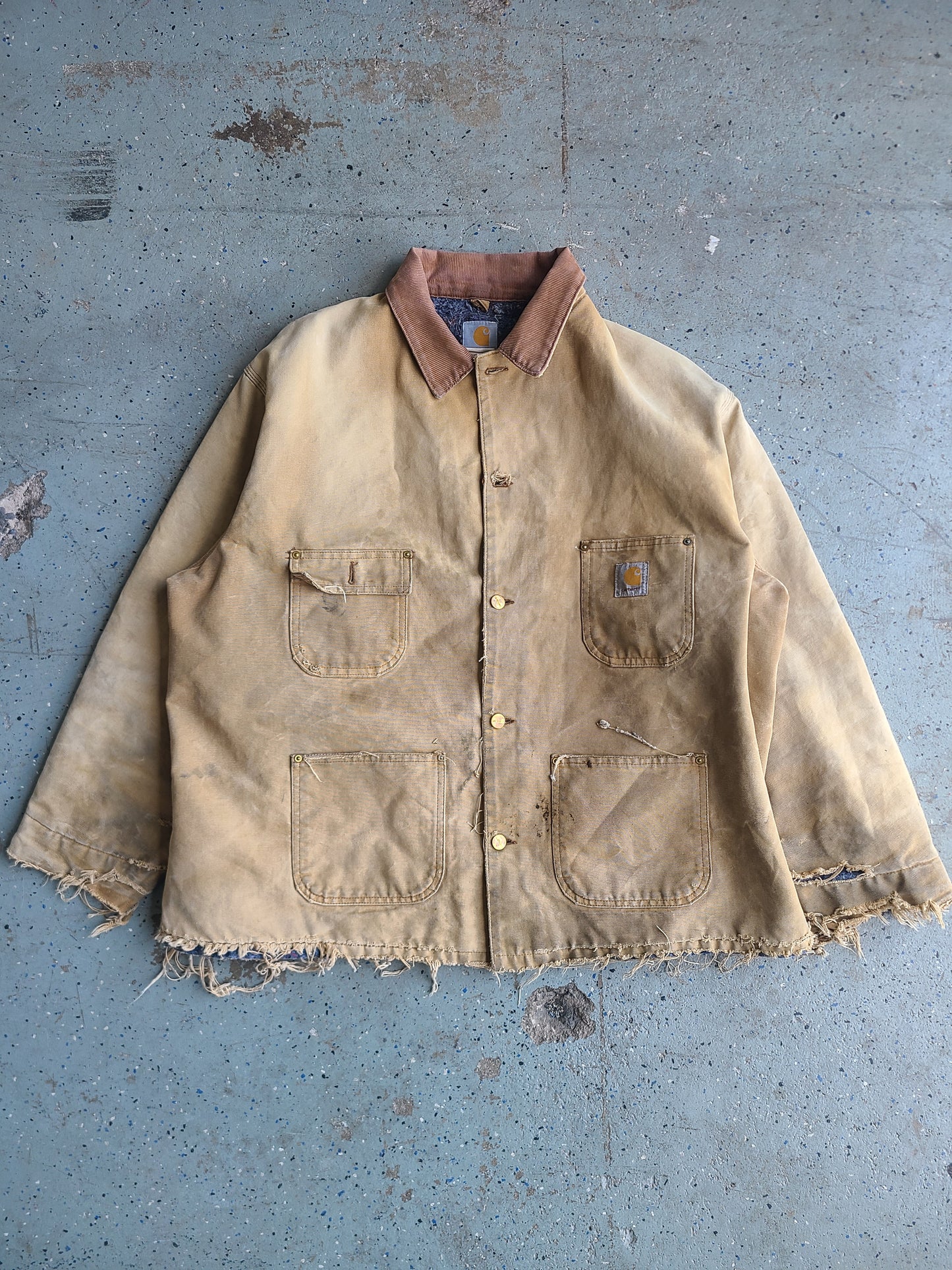 Late 90s Thrashed Blanket-lined Carhartt Chore Coat Size XL