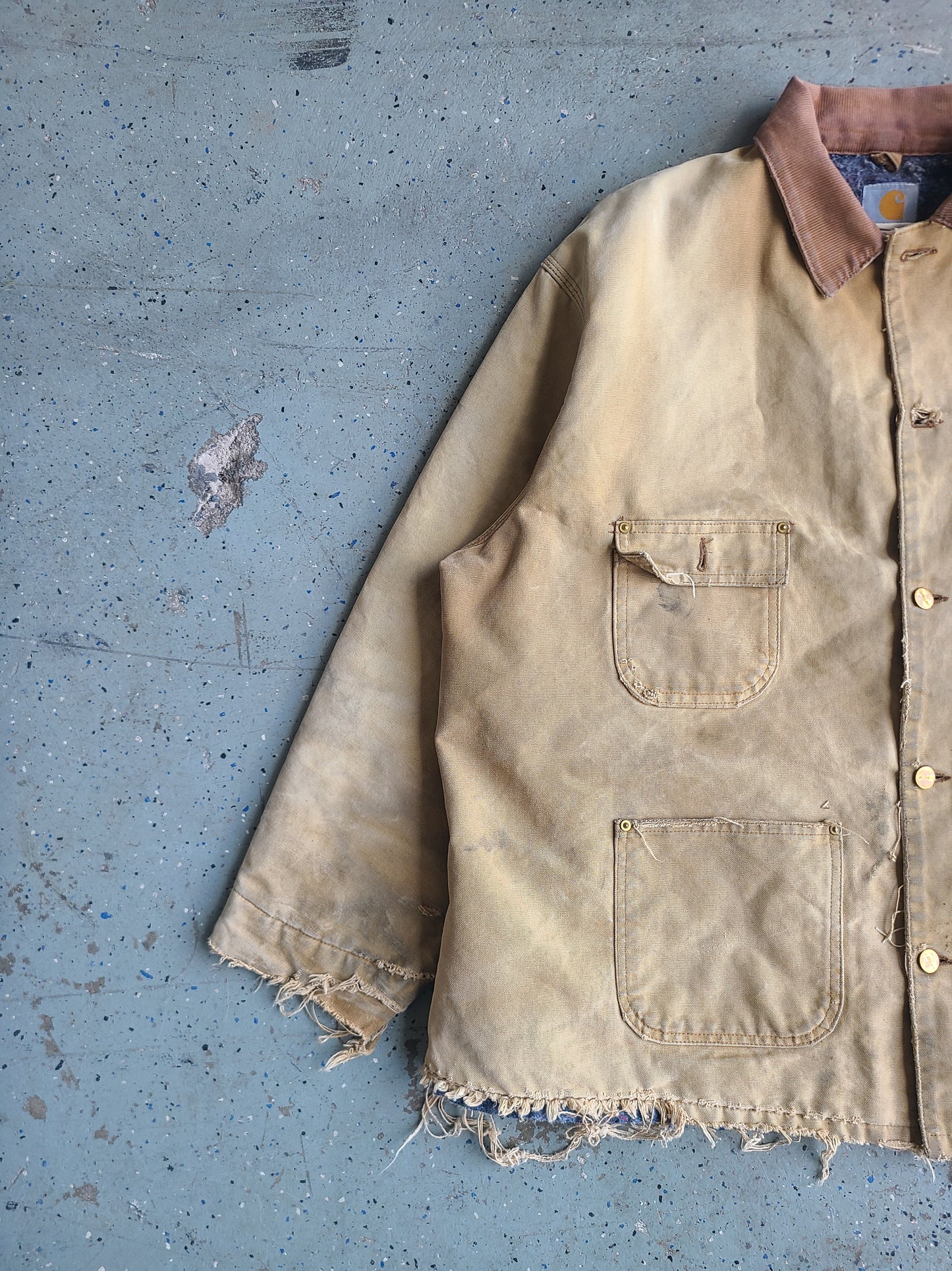 Late 90s Thrashed Blanket-lined Carhartt Chore Coat Size XL