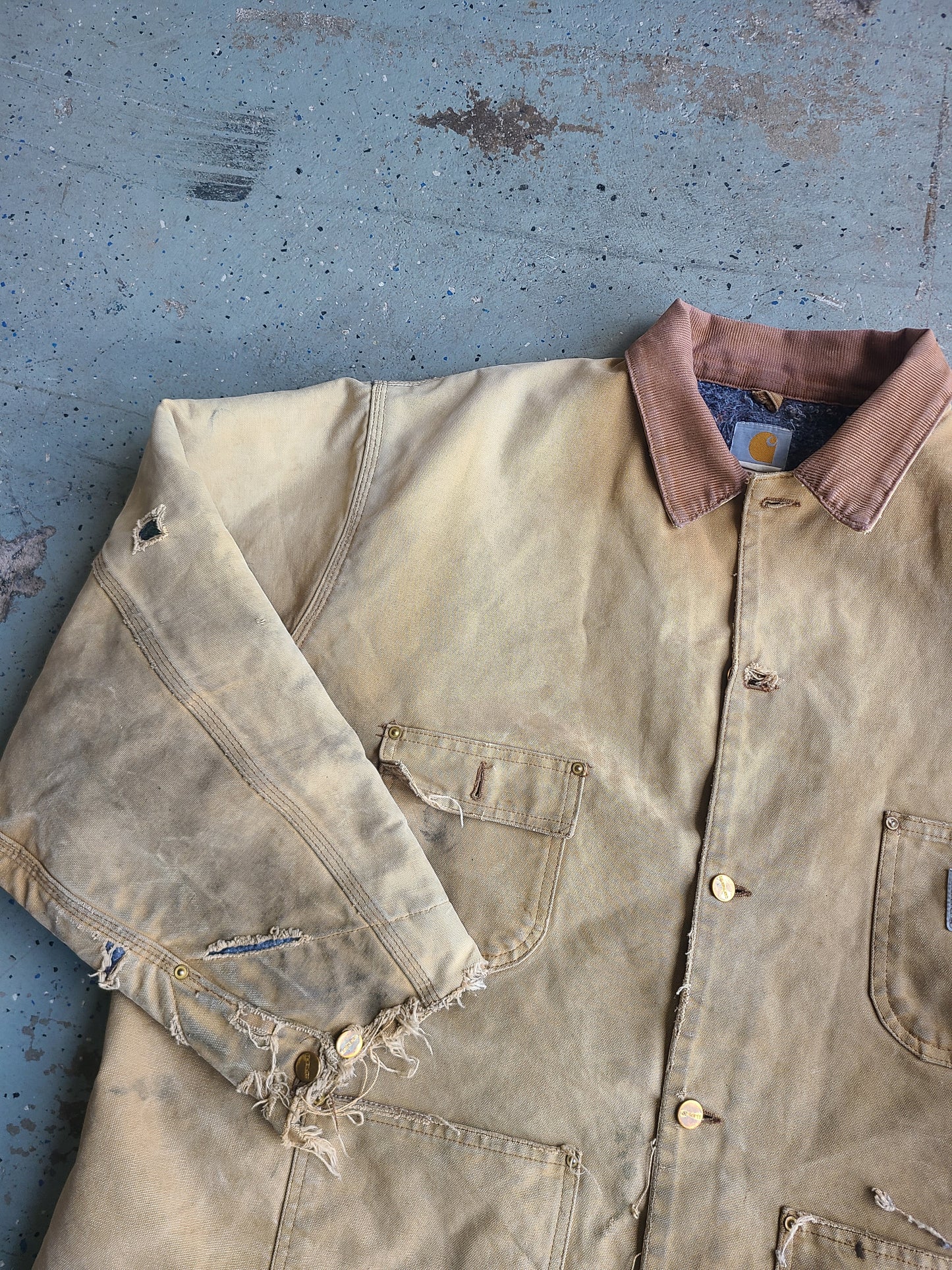 Late 90s Thrashed Blanket-lined Carhartt Chore Coat Size XL