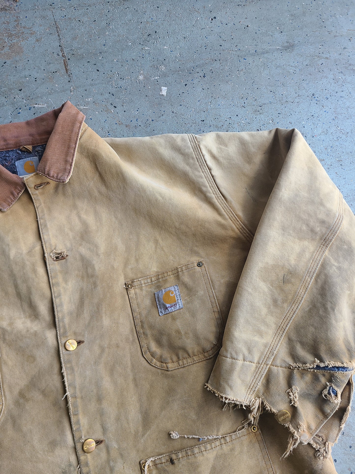 Late 90s Thrashed Blanket-lined Carhartt Chore Coat Size XL