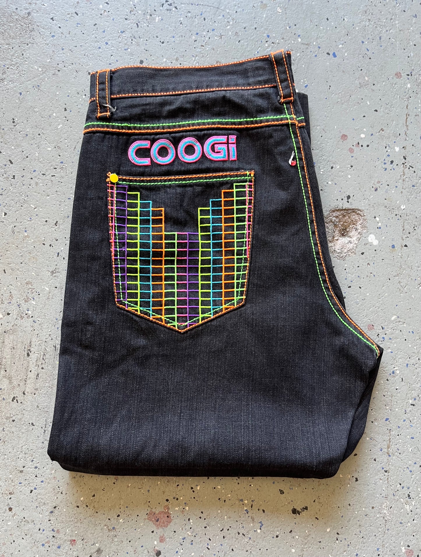 Coogie Jeans Neon Color-blocks Size 40x34