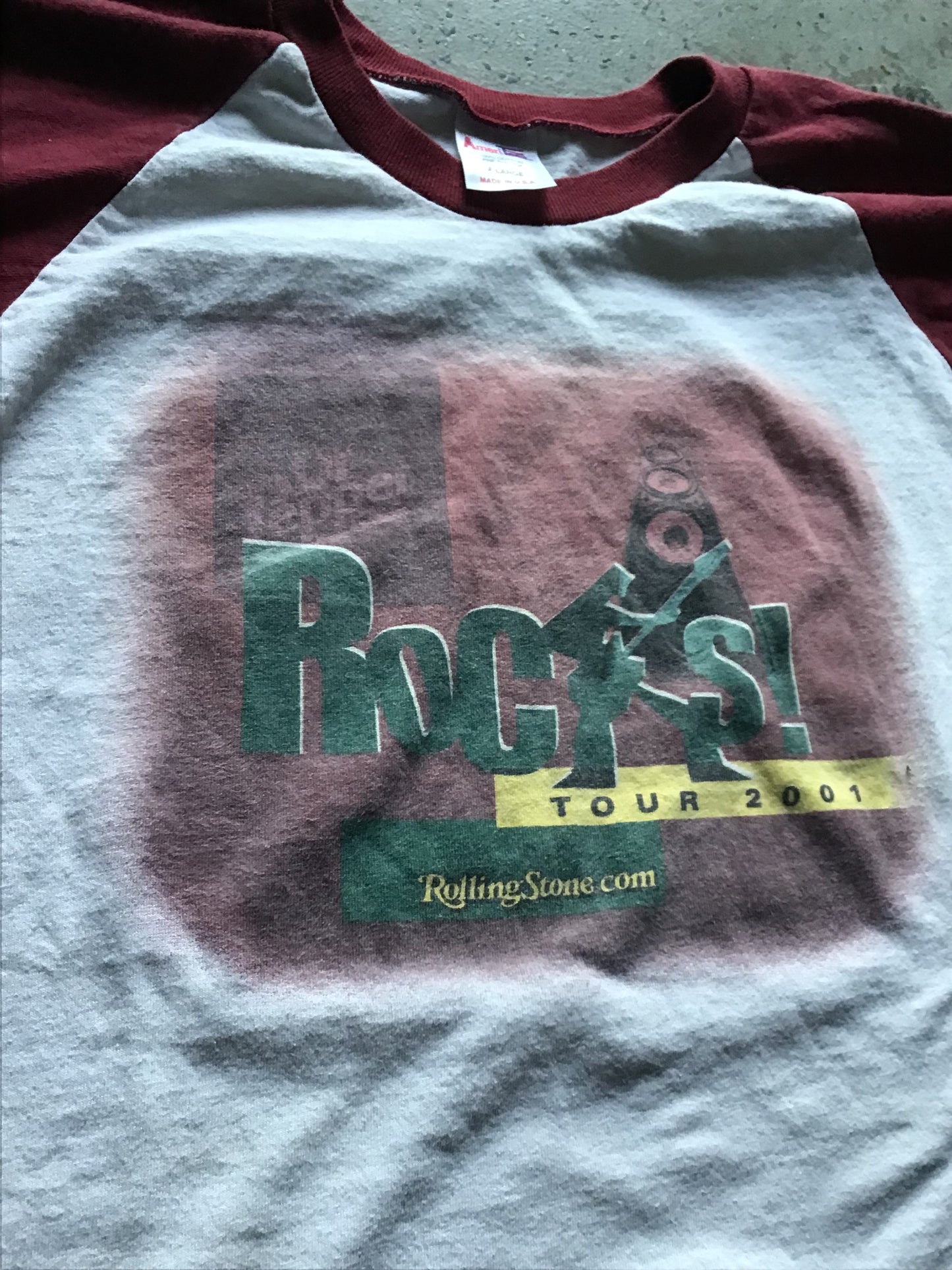 Dr Pepper Rocks! Tour 2001 Raglan Tee Size XL