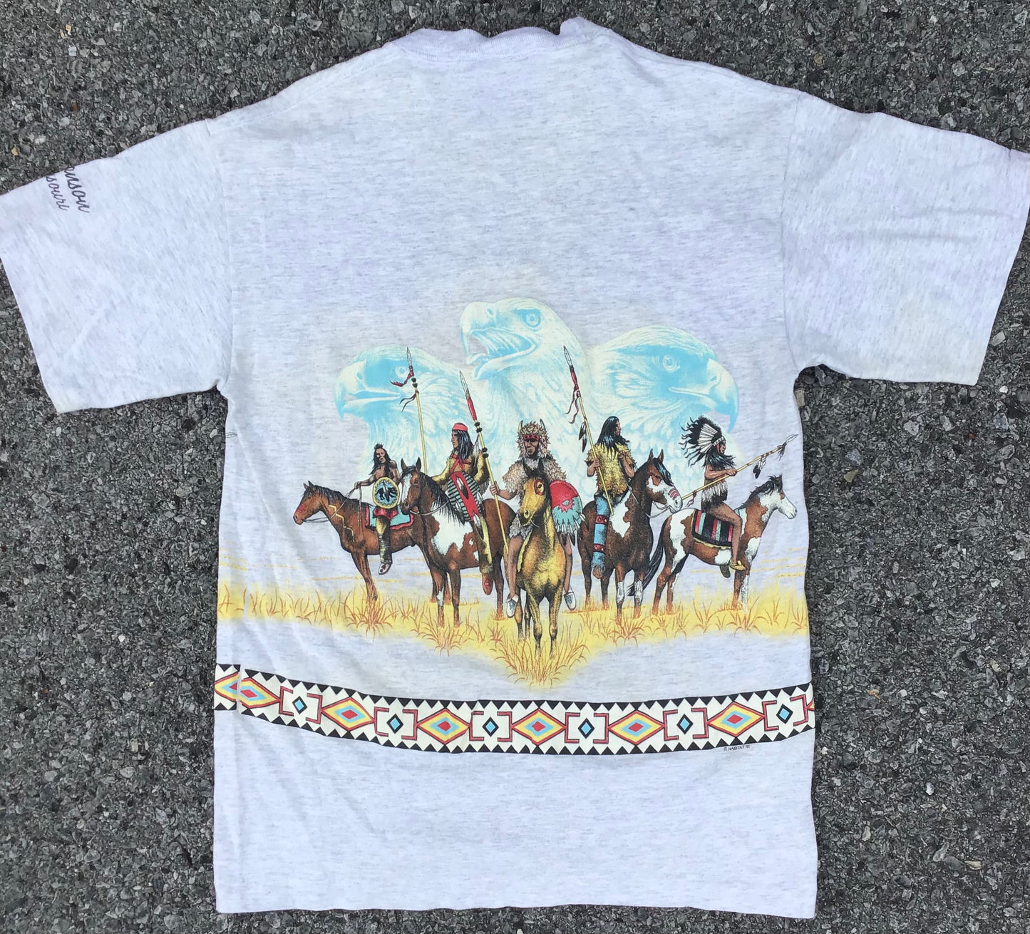 1991 Habitat Native American T Shirt Double-Sided Size Small