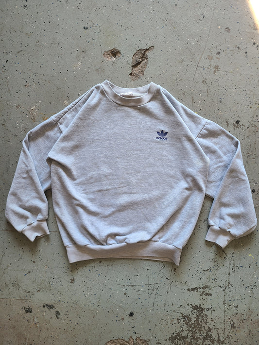 Late 80s Adidas Trefoil Blank Crewneck Size Medium