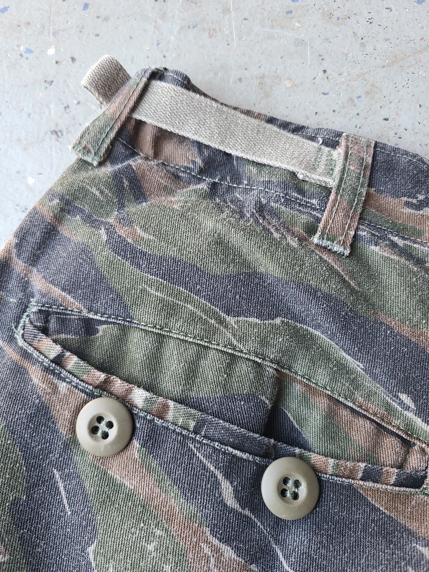 1980s NATO Tiger Stripe Camo Adjustable Combat Trousers