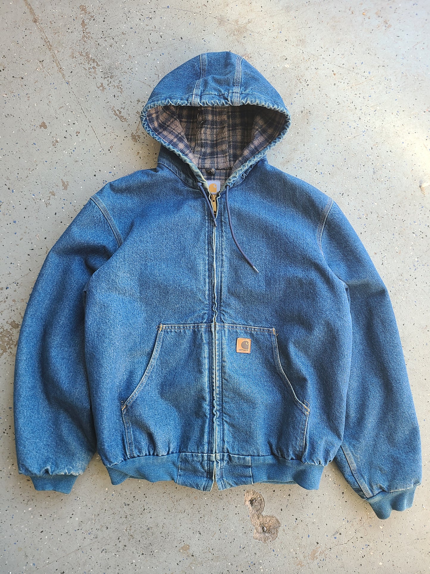 90s denim carhartt hooded jacket J138 DST Size XL