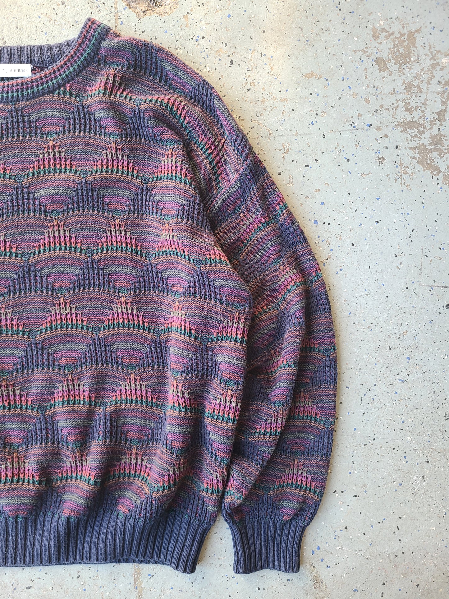 90s Geoffrey Beene (Coogi style) 3d Knit Sweater Size XL