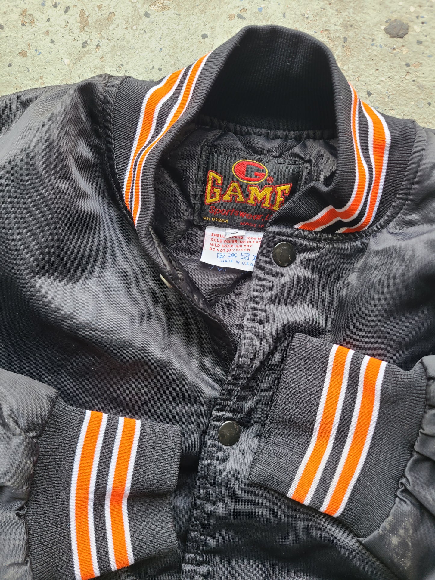 Late 80s Game Sportswear Nylon Letterman Jacket Size Small