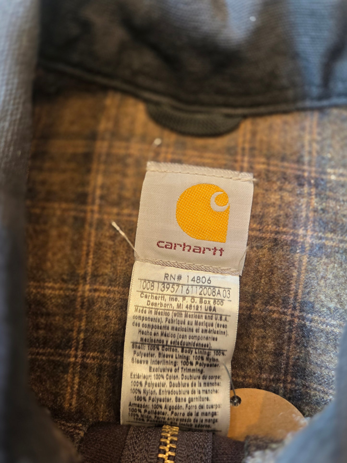 Brown Carhartt Detroit jacket J97 DKB size 2XL