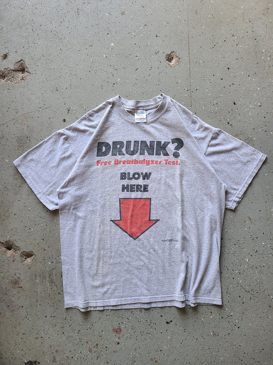 1998 Parody t-shirt "Drunk? Free breathalyzer test, blow here" Size XL