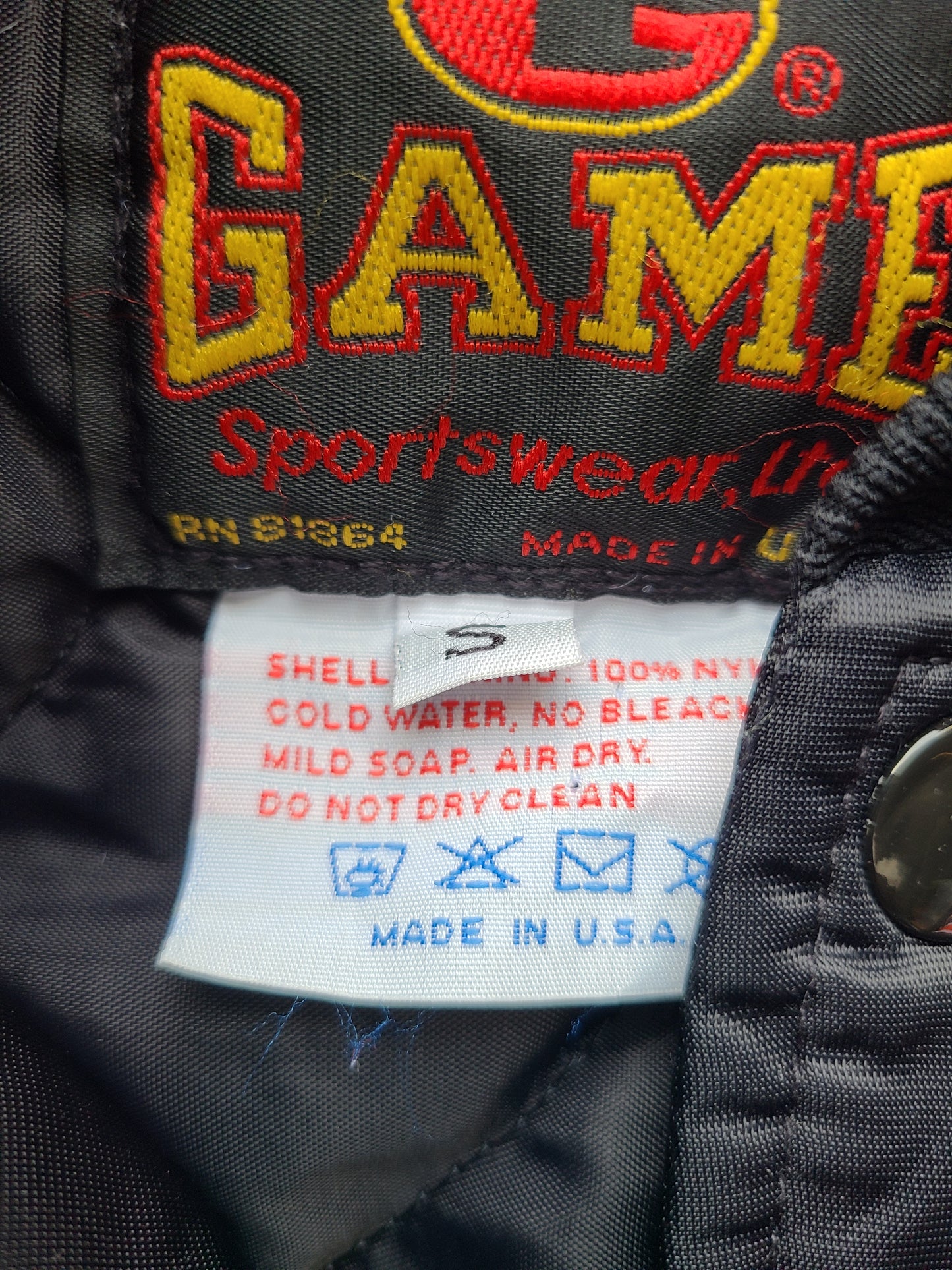 Late 80s Game Sportswear Nylon Letterman Jacket Size Small