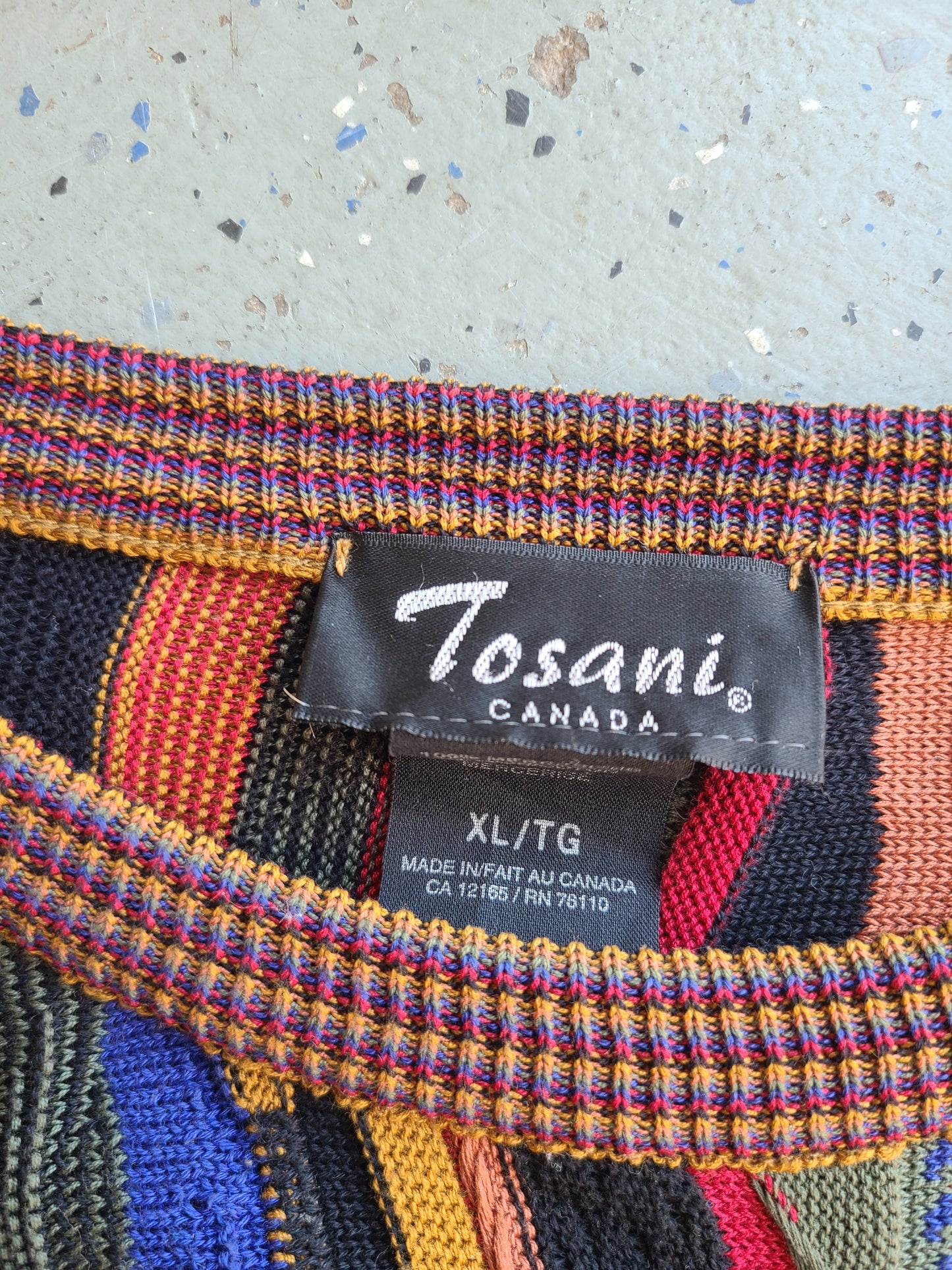 Y2k Tosani (Coogi style) 3d Knit Sweater Size XL