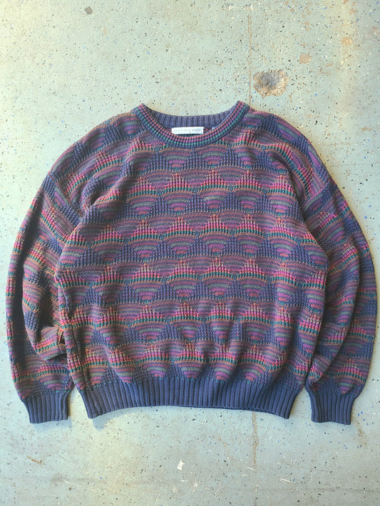 90s Geoffrey Beene (Coogi style) 3d Knit Sweater Size XL