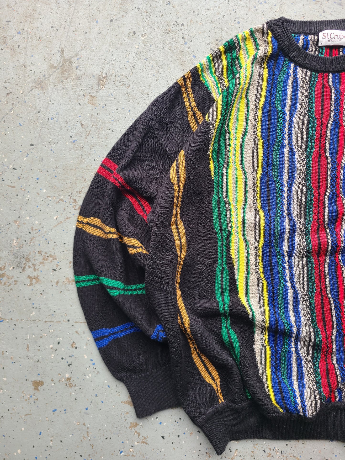 90s ST. Croix knits (Coogi style) 3d knit sweater Size large