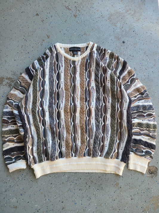 Y2k Croft & Barrow (Coogi style) 3d Knit Sweater Size Large