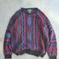 90s Tosani (Coogi style) 3d Knit Sweater Size XL
