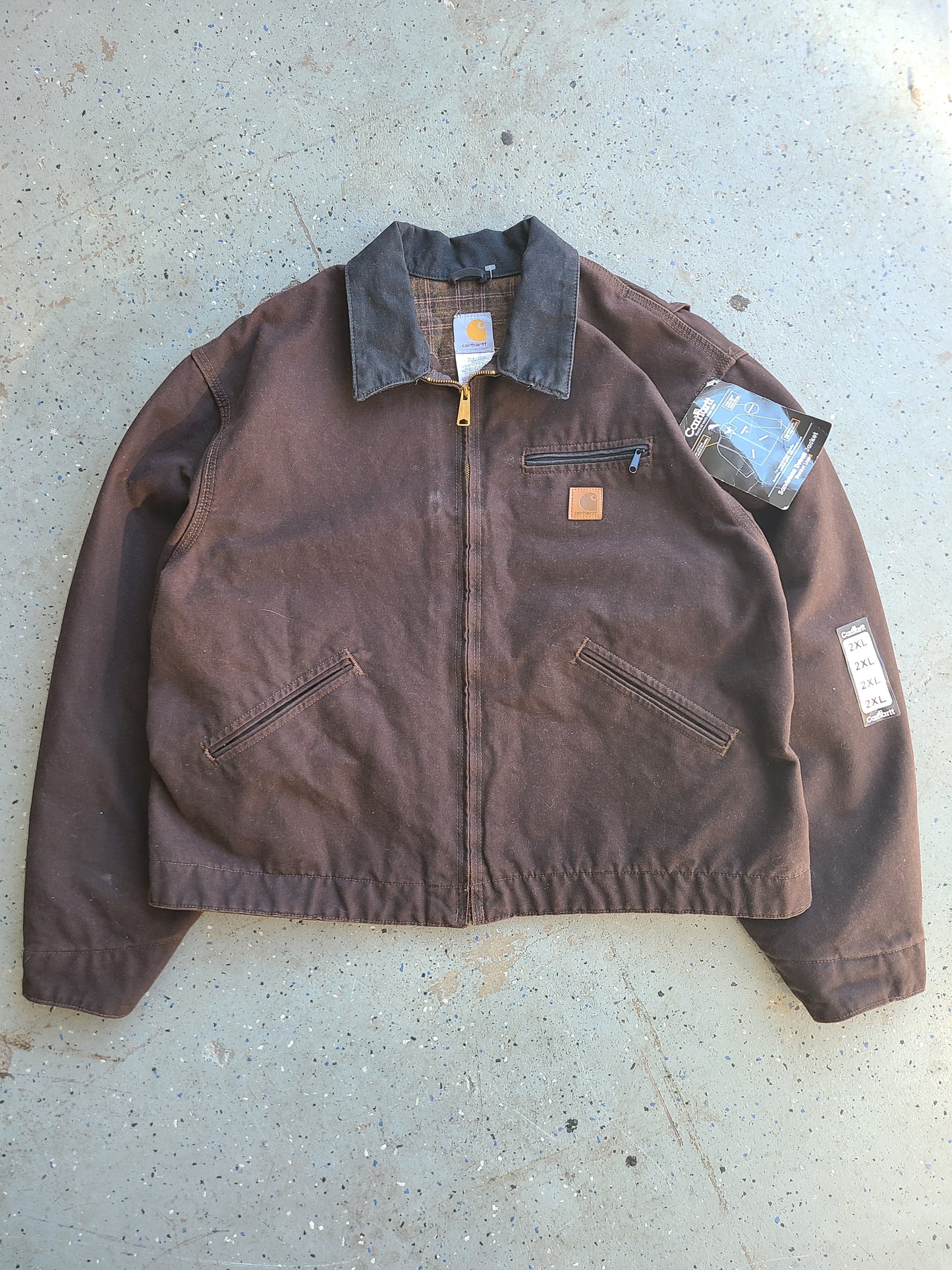 90s Deadstock Cocoa Brown Detroit jacket J97 DKB Size 2XL