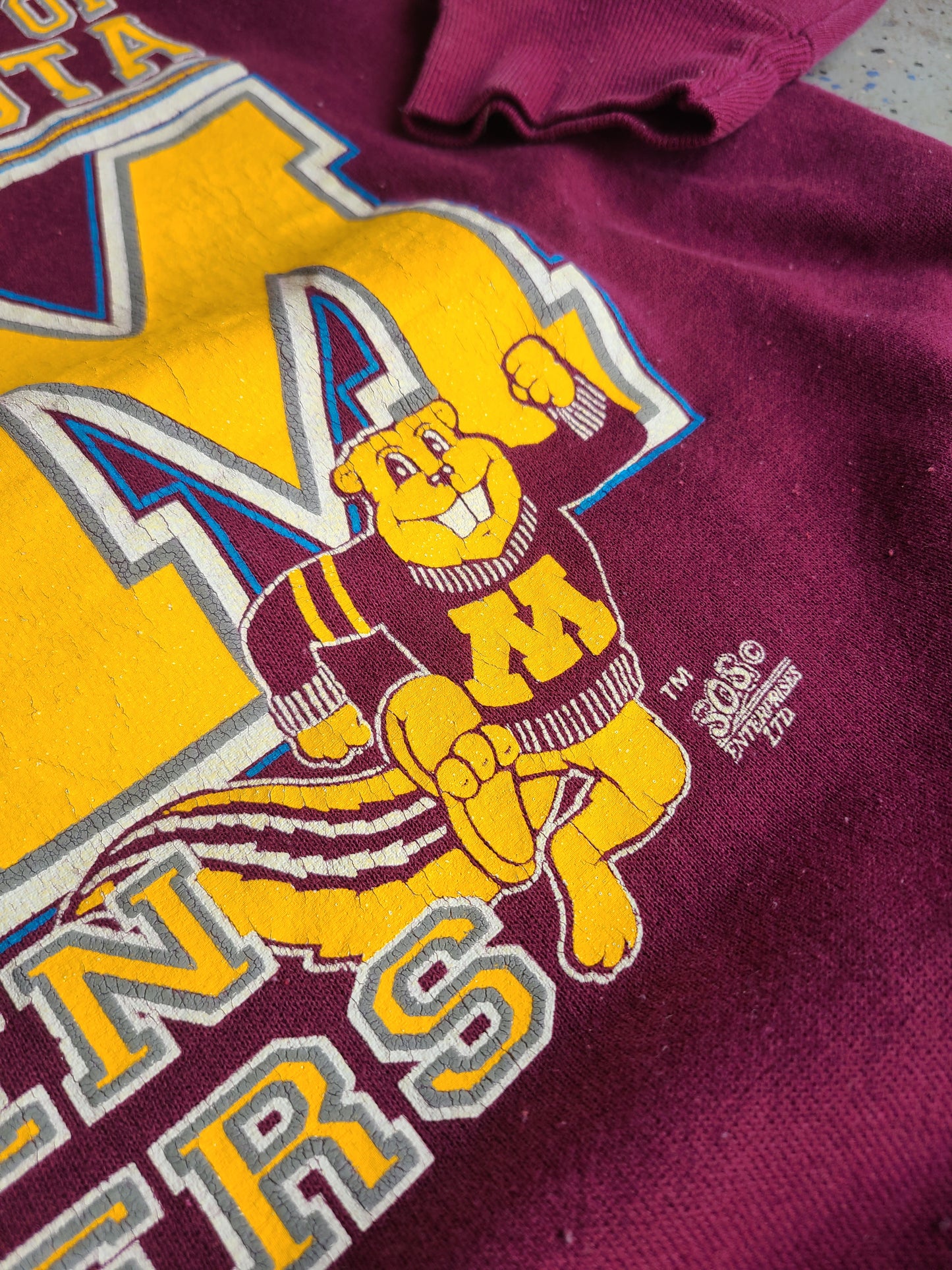 Vtg University of Minnesota Golden Gophers Crewneck Sweatshirt Size L