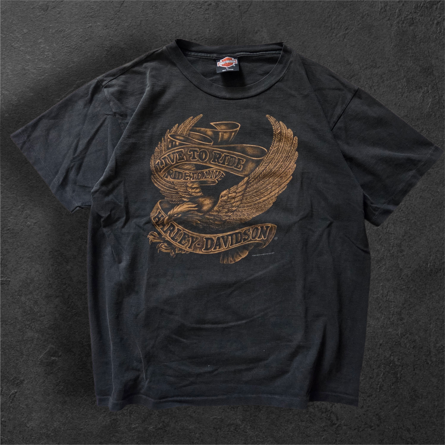 90s Harley Davidson "live to ride, ride to live tee