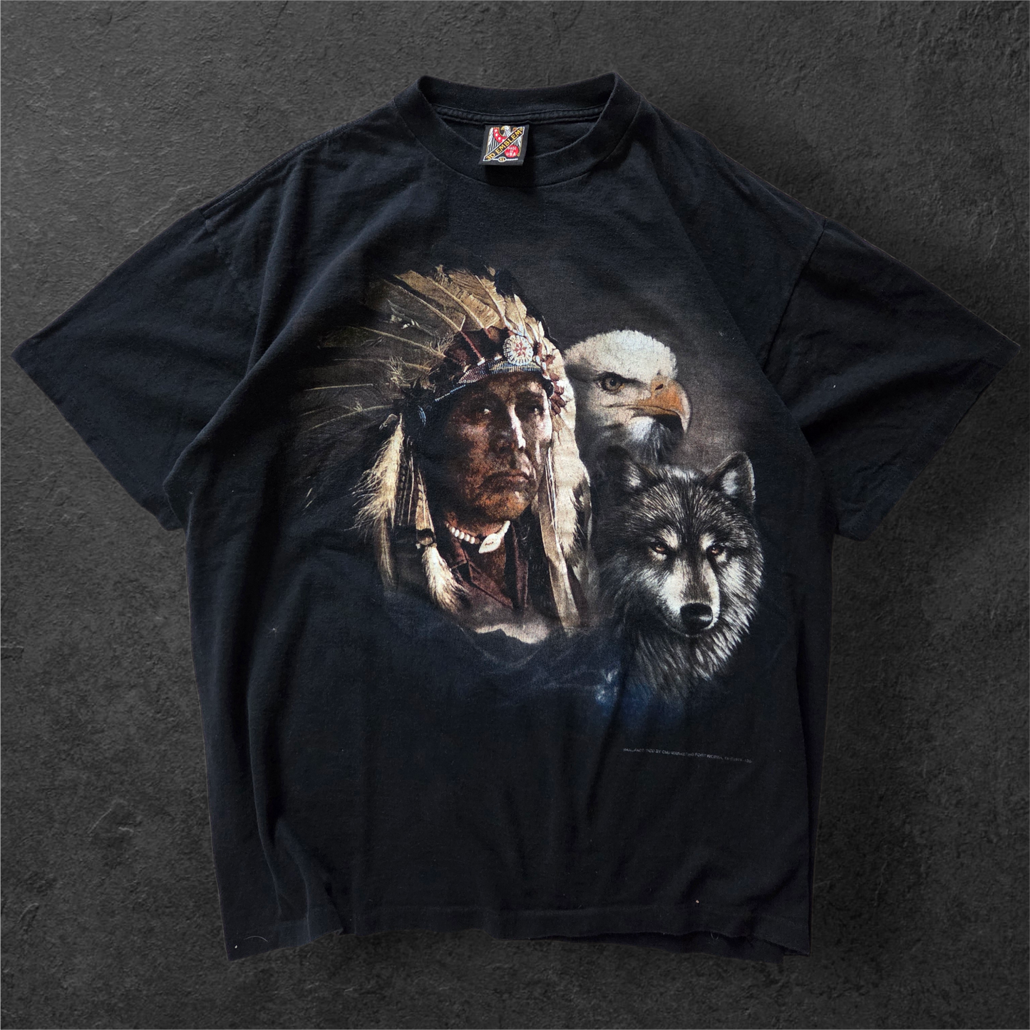 1993 3D Emblem Chief, Eagle and wolf tee