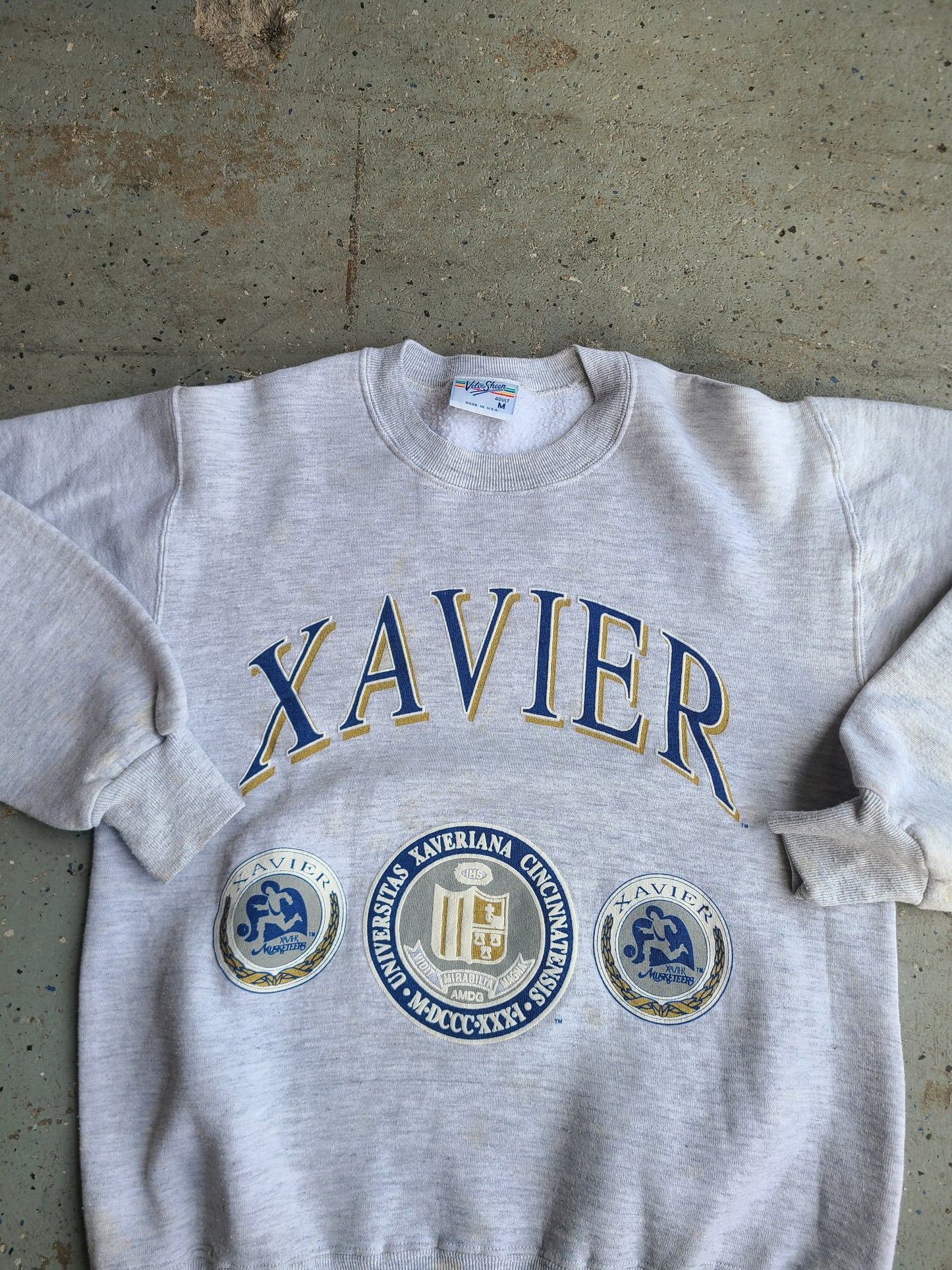 Vintage Xavier Musketeers Crewneck Sweatshirt Size M